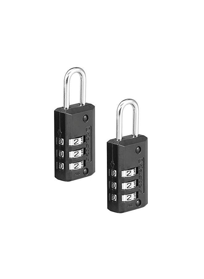 Master Lock Set Your Own Combination Luggage Lock, 2 count (Pack of 1), Black