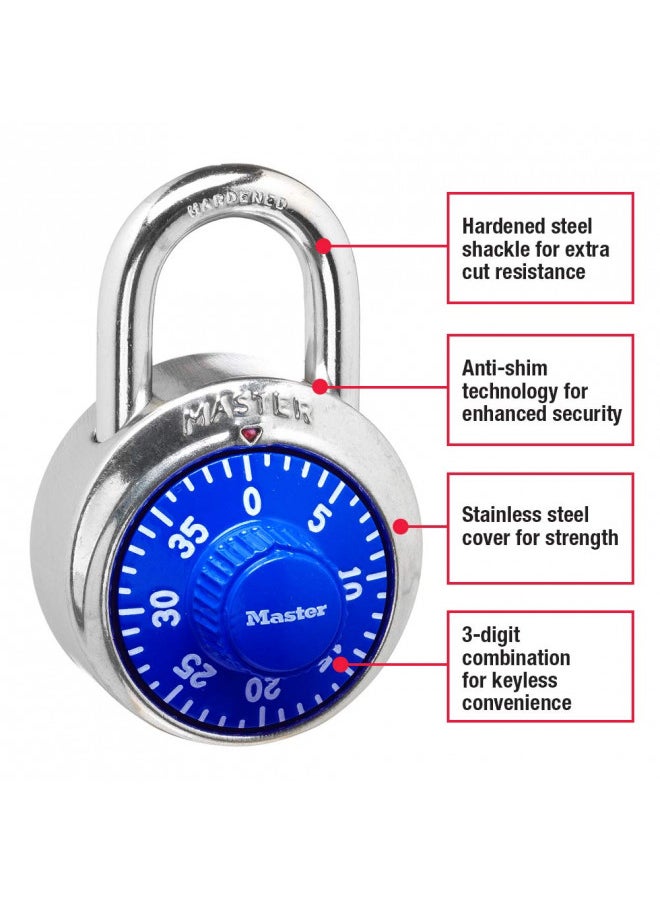 Combination Lock for Gym Lockers Master Lock Locker Combination Padlock, Pack, Blue The Ideal Combo Lock for School/Gym Locker Security