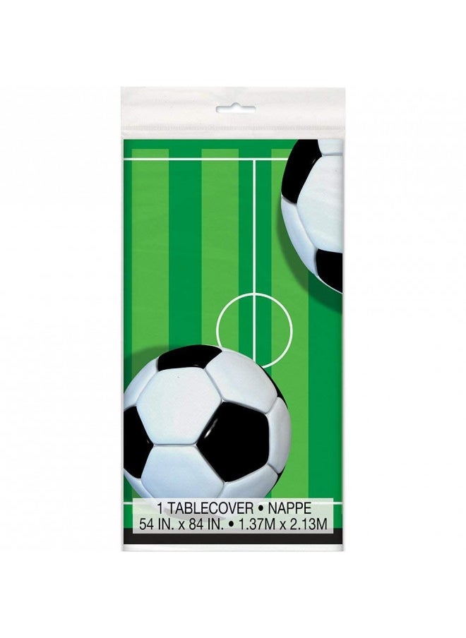 3D Soccer Rectangular Plastic Table Cover - 54