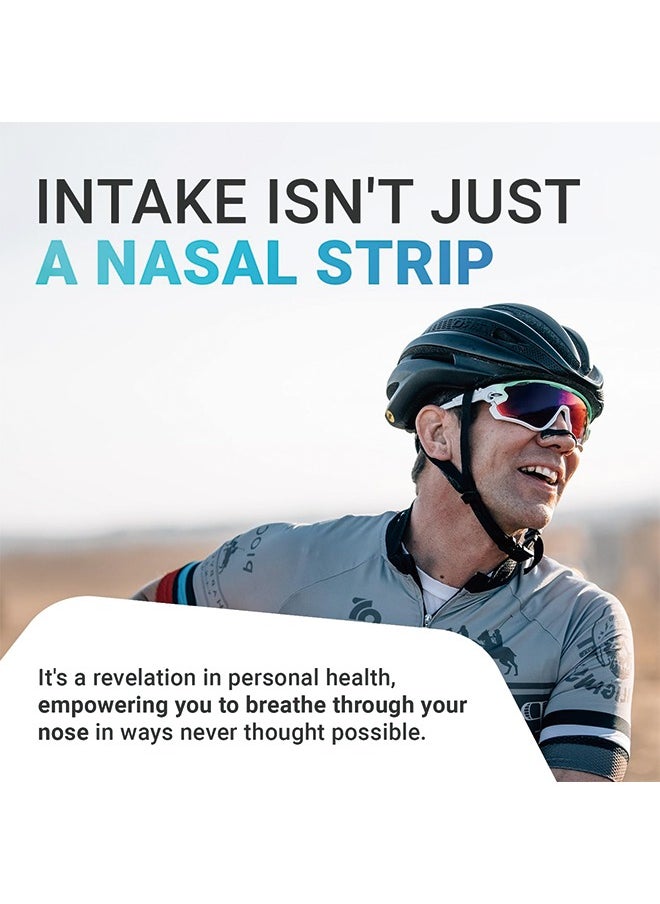 Intake Breathing Nasal Strip Starter Kit (30 Count, Black) - Boost Oxygen Intake, Reduce Snoring, Improve Sleep Quality - Sweat Resistant, Skin Safe Nasal Strips - Extra Strength Snoring Solution