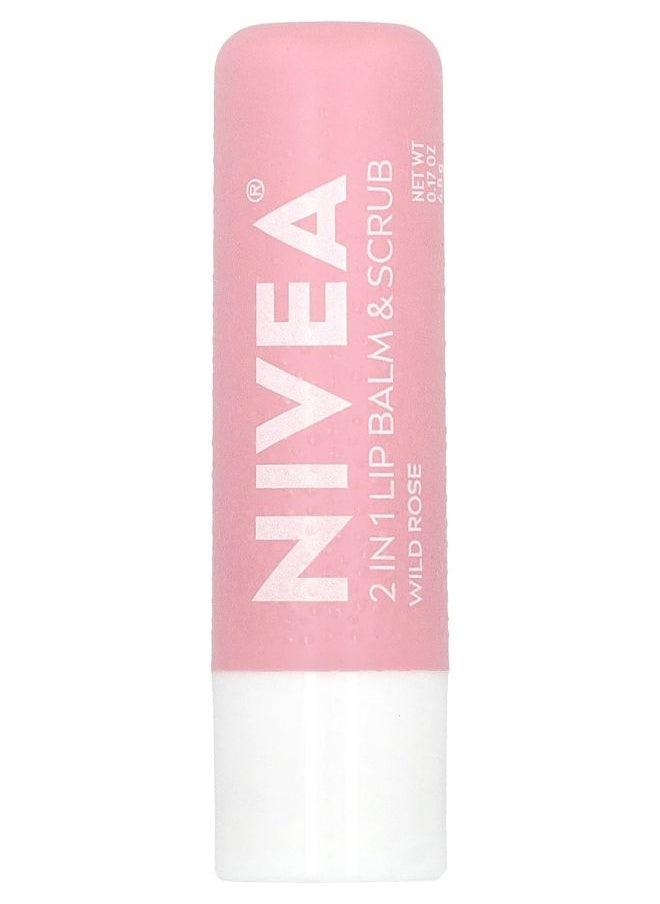 2 In 1 Lip Balm & Scrub Wild Rose 0.17 oz (4.8 g)