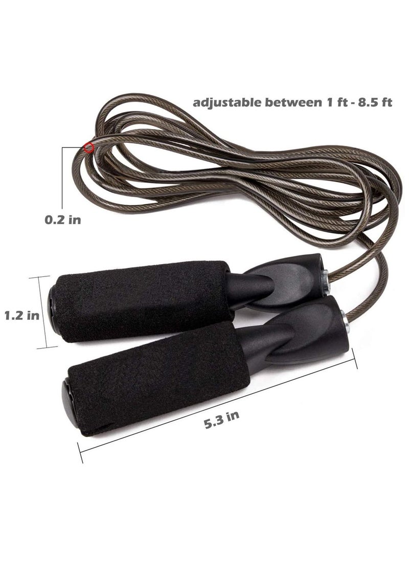 Jump Ropes for Fitness 9.8ft Tangle-free Skipping Rope with Steel Wire and Ball Bearings Speed Jumping Boxing Cardio Endurance Lose Weight Burn Calories Indoor Gym