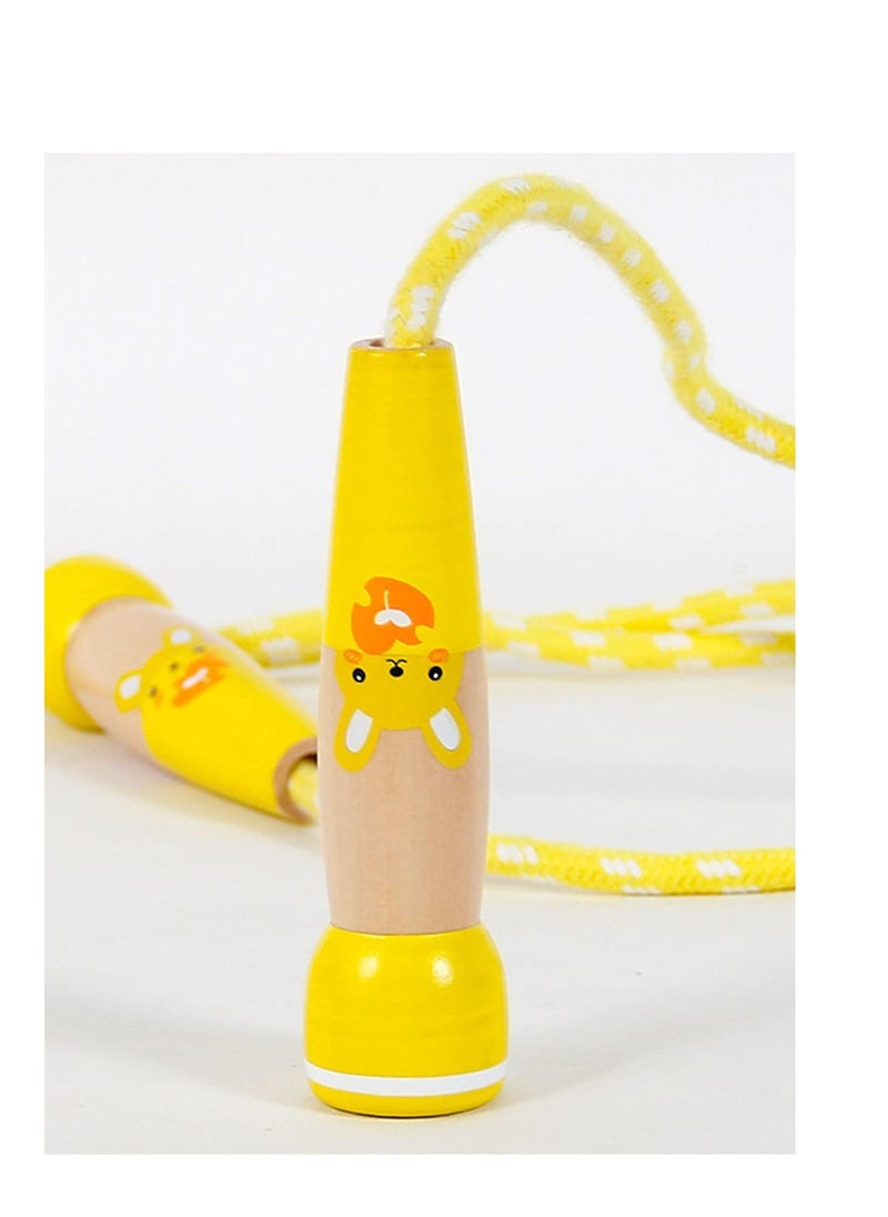 Jump Rope for Kids, Adjustable Kids Jump Ropes for Girls Boys Toddler Fitness, Cotton Skipping Rope with Wooden Handle for Outdoor Fun Activities Exercise - 2 Pack Blue & Yellow