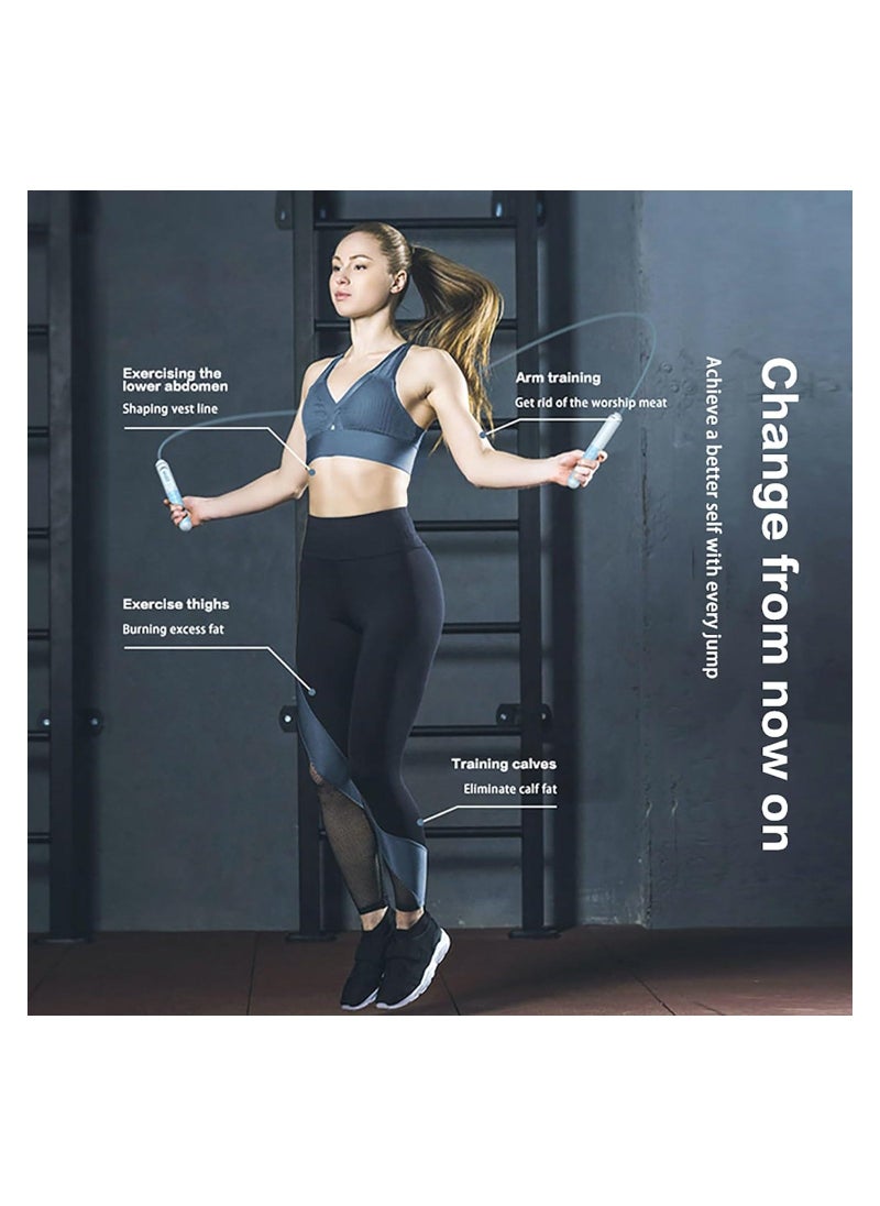 Smart Skipping Rope with Counter, Cordless Jump Rope with Counter, Ropeless Jump Rope 2 In 1 with Cordless Ball, Weighted Jump Rope with Calorie Counter Adjustable Anti-Tangle for Indoor/Outdoor