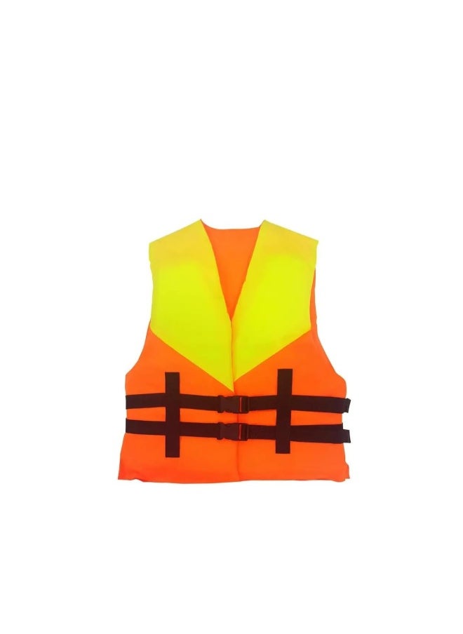 Dual color polyester life jacket for kids & adults - high visibility reflecting tape swim vest for water safety