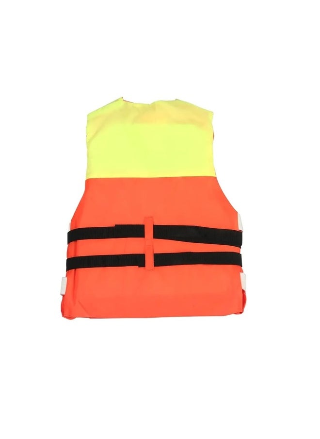 Dual color polyester life jacket for kids & adults - high visibility reflecting tape swim vest for water safety