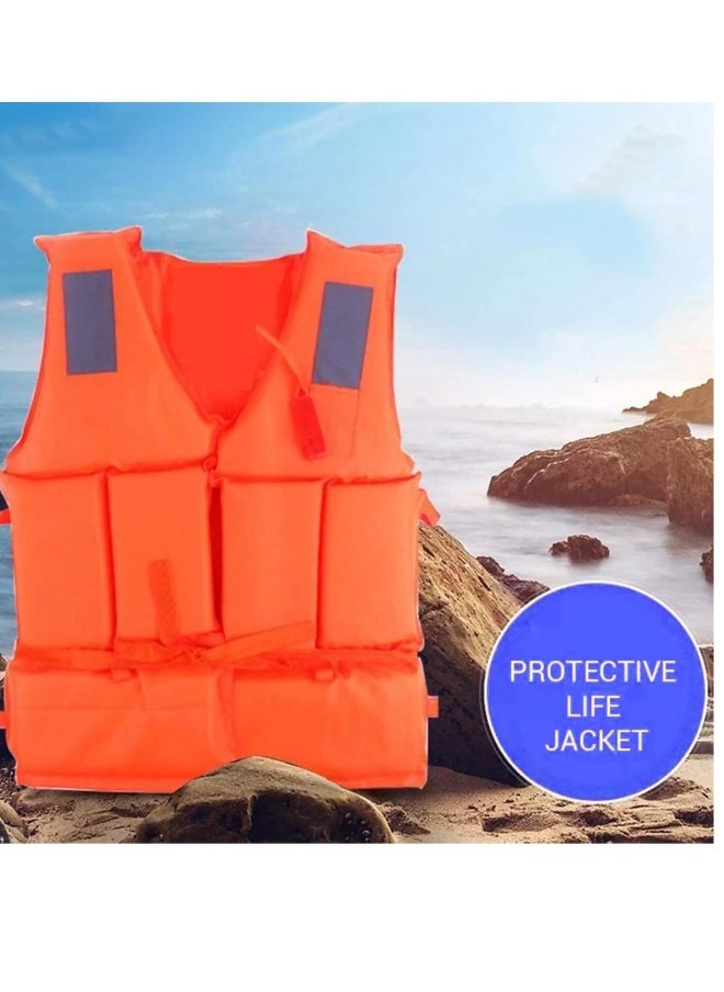 FFA SPORTS Child & Adult Life Jacket Swim Vest with Adjustable Belts with Whistle For Outdoor Drifting, Life Jacket For floating Safely