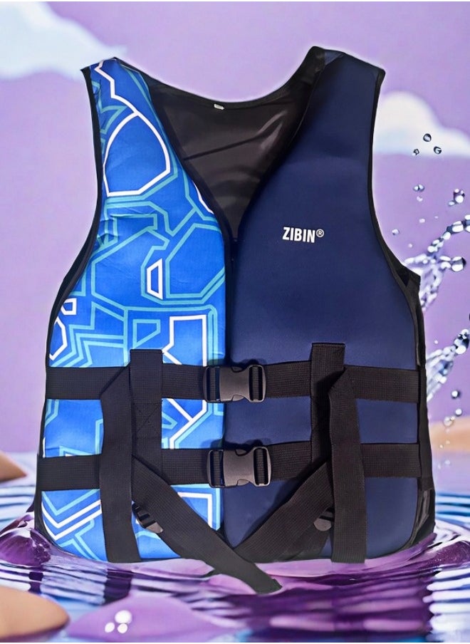 Adult Safety Life Jacket with Adjustable Straps, Whistle, and Enhanced Buoyancy for Kayaking, Boating, and Fishing