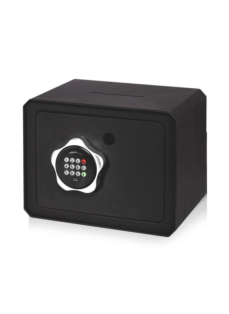 Small Safe Box, Electronic Keypad Lock Money Drop Safe, Personal Mini Safes Cabinet for Home Office Hotel Jewelry, 9.5