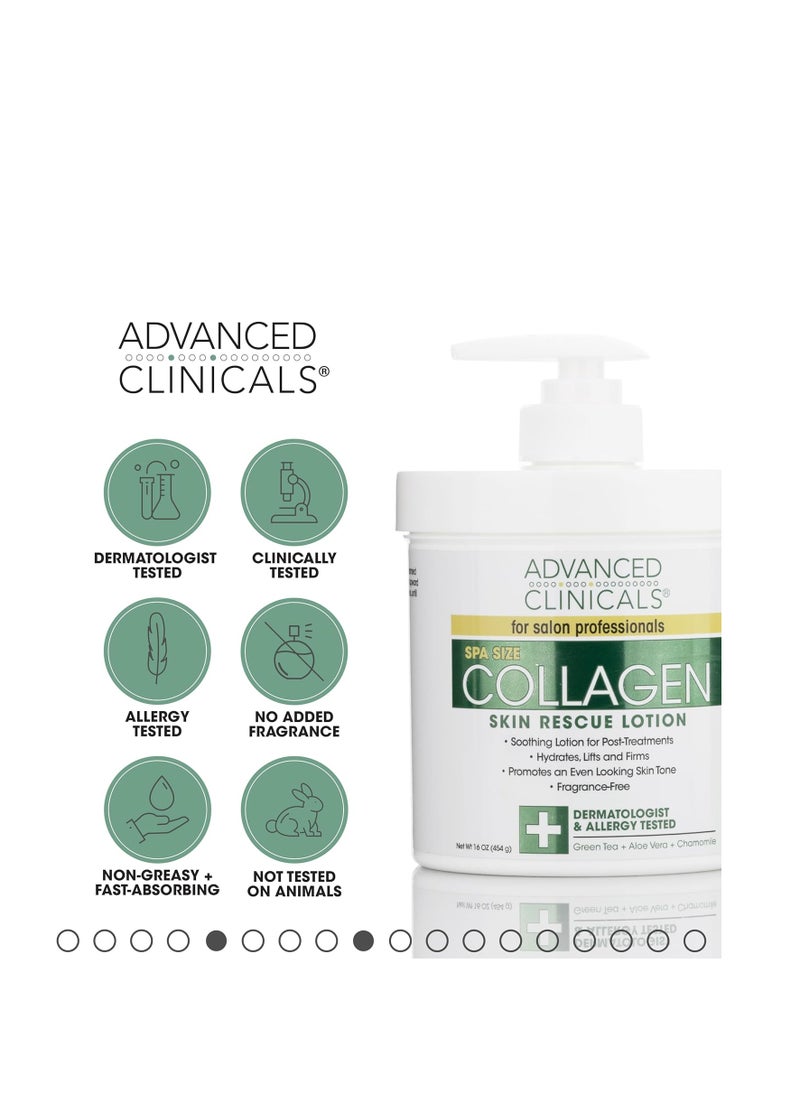 Advanced Clinicals Collagen Body Oil + Collagen Cream Body Lotion & Face Cream Beauty Skin Care 2PC Bundle – Tighten, Firm, & Hydrate Moisturizer Set For Scars, Wrinkles, Crepey Skin, & Stretch Marks