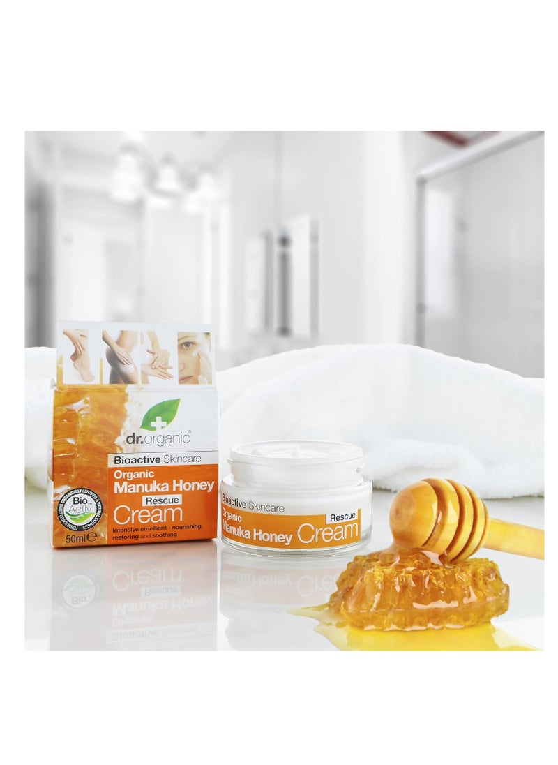 Organic Manuka Honey Rescue Cream Bioactive Skincare (1.7 Fluid Ounces)