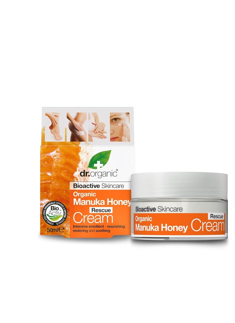 Organic Manuka Honey Rescue Cream Bioactive Skincare (1.7 Fluid Ounces)