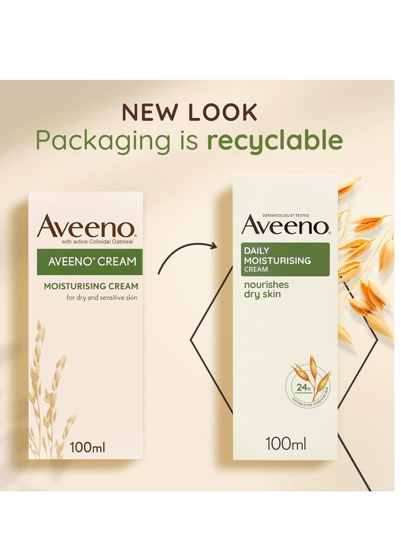 Aveeno, Moisturising Cream Colloidal Oatmeal, Shea Butter, 100ml