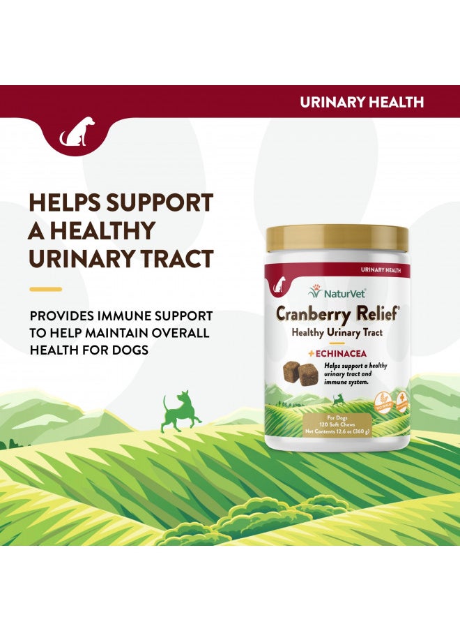 NaturVet Cranberry Relief Plus Echinacea Helps Support a Healthy Urinary Tract & Immune System 120 Soft Chews