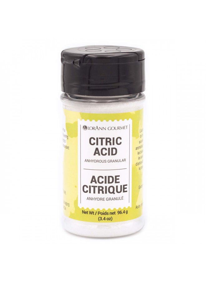 LorAnn Citric Acid (Anhydrous Granular) 3.4 ounce Jar