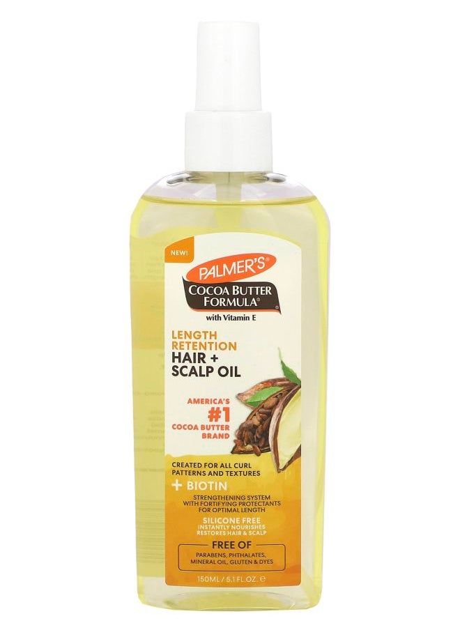 Cocoa Butter Formula with Vitamin E Length Retention Hair + Scalp Oil 5.1 fl oz (150 ml)