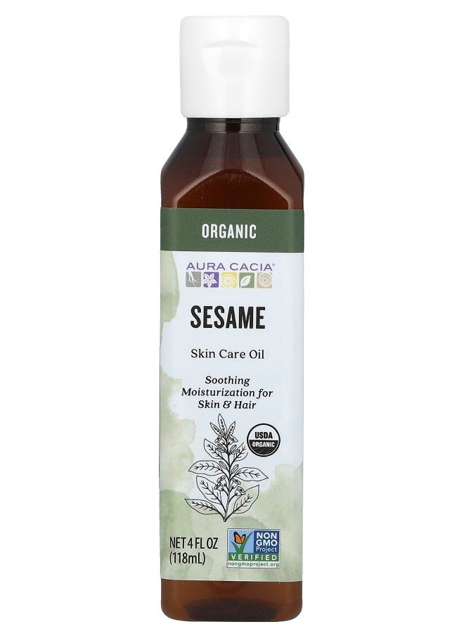 Organic Skin Care Oil Sesame 4 fl oz (118  ml)