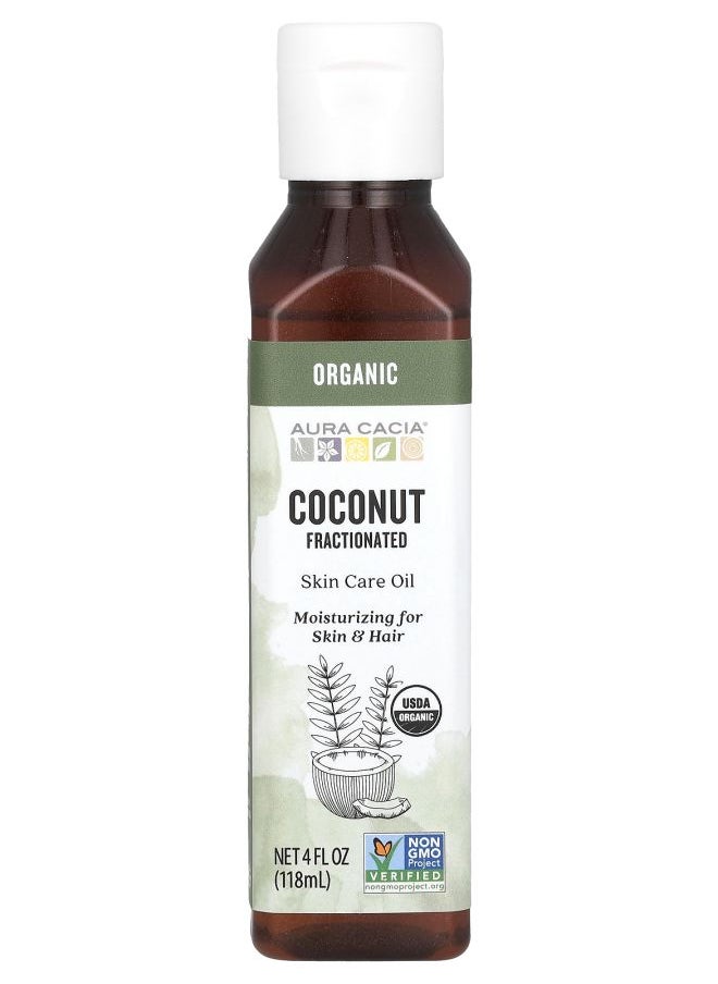 Organic Skin Care Oil Coconut Fractionated 4 fl oz (118 ml)