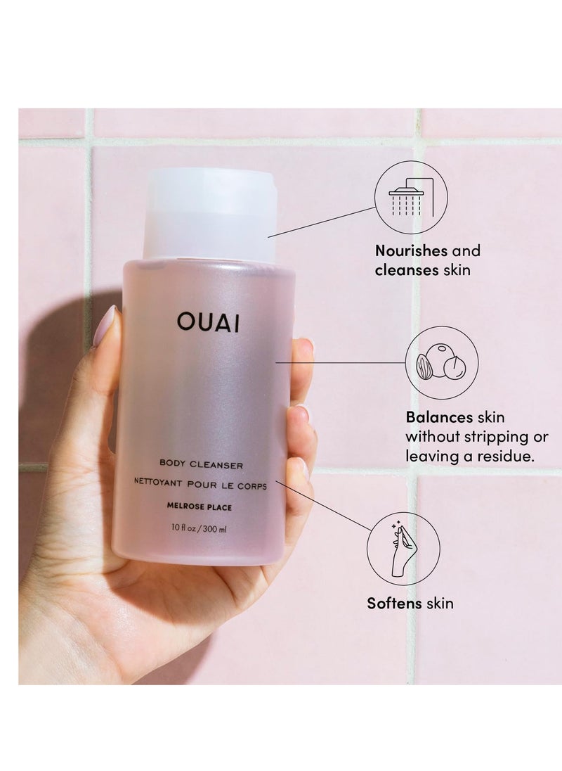 OUAI Body Cleanser, Melrose Place - Foaming Body Wash with Jojoba Oil and Rosehip Oil to Hydrate, Nurture, Balance and Soften Skin - Paraben, Phthalate and Sulfate Free Skin Care Products - 10 Oz