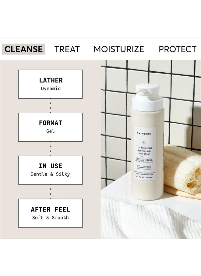 The Smoother Glycolic Acid Exfoliating Body Wash, Soft & Smoothing Cleanser, 16.9 oz