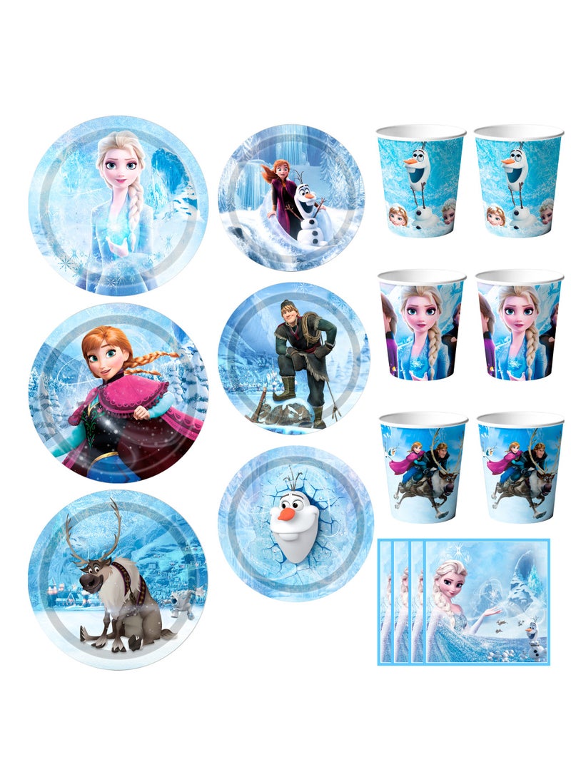 Frozen Birthday Party Decorations Tableware,120pcs Frozen Plates and Napkins Party Supplies Includ 60 7''& 9''Frozen Party Plates,30 Frozen Napkins&30 Frozen Cups for Elsa Birthday Party Decorations