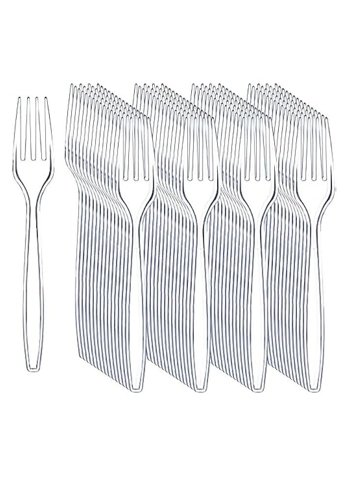 Packing Plastic Disposable Fork 50-Pieces, Clear