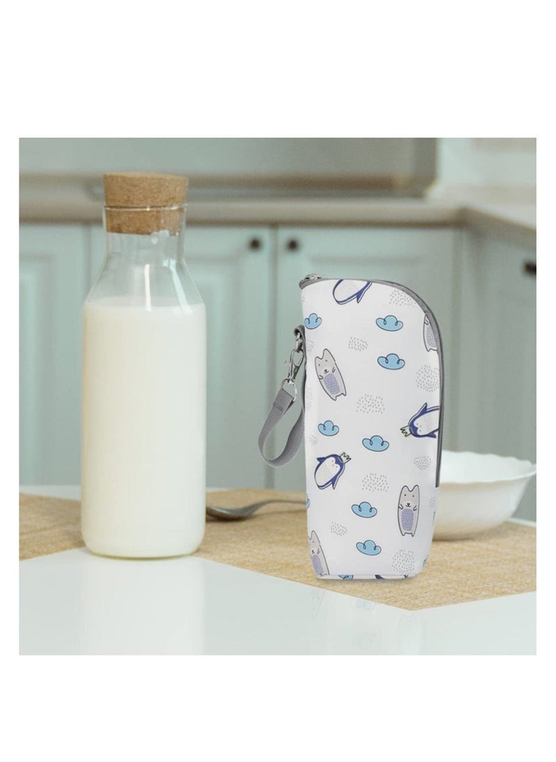 Baby Bottle Cooler Bag, Baby Bottle Thermal Bag, Bottle Bag for Daycare Baby Milk Cooler, Children Water Cup Bag, White Accessories Breast Milk Interlayer Cotton, Travel Bags Portable Bottle Bag