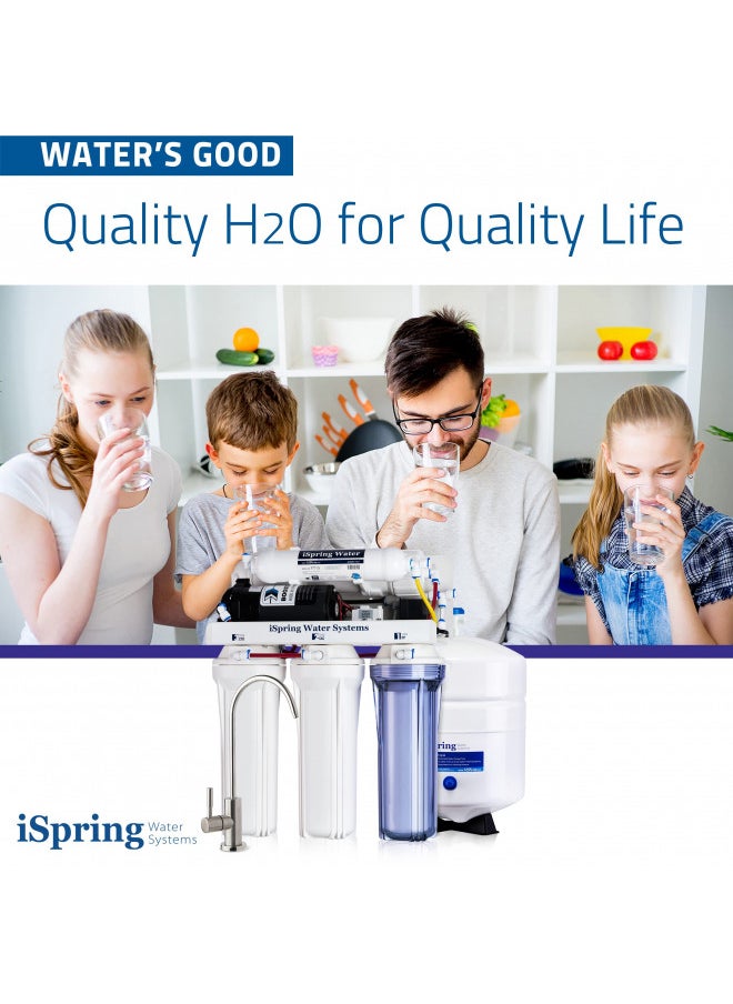 iSpring RCC7P 75 GPD Reverse Osmosis System with Pump, 5-Stage Boosted Performance Superb Taste Under Sink Reverse Osmosis Drinking Water Filtration System with Brushed Nickel Faucet