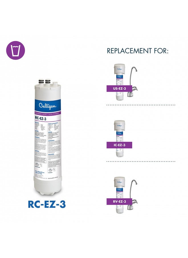 Culligan RC 3 EZ-Change Advanced Water Filtration Replacement Cartridge, 500 Gallons (Pack of 1)