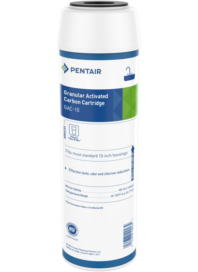 Pentair Pentek GAC-10 Carbon Water Filter, 10-Inch, Under Sink Granular Activated Carbon (GAC) Replacement Cartridge, 10