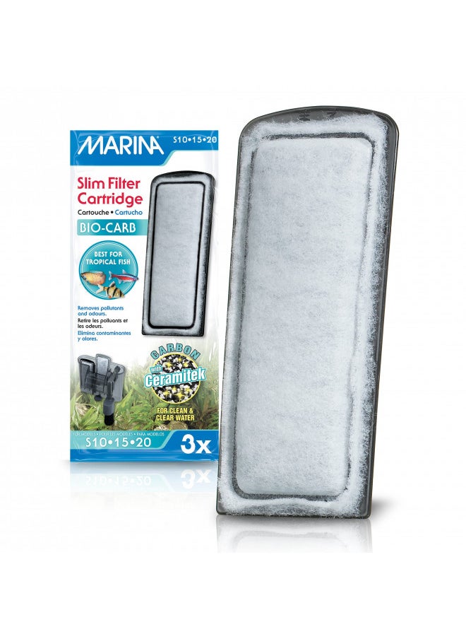 Marina Slim Filter Carbon Plus Ceramic Cartridge, (3 Pack) , 3 Cartridges each