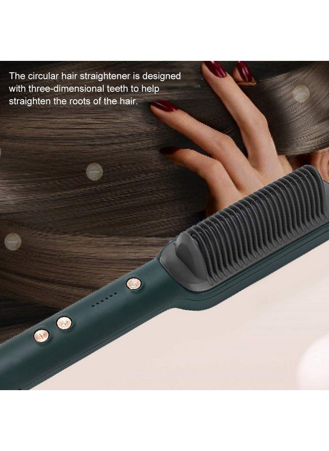 Hair Straightener And Curler 2 In 1 Professional Hair Straightening Comb With Anti?Scalding Comb Teeth Design Fast Heating Straightening Curling Dual Use