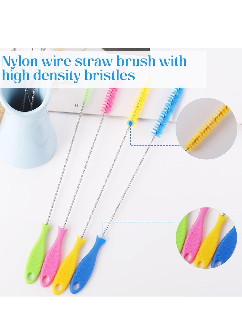 20pcs Bottle Brush, 10 Inch Straw Cleaner Straw Brush Pipe Cleaners, 4-Color Nylon Wire, Cleaning Brush Suitable for Baby Bottle Plug Holes Tubes Coffee Machine
