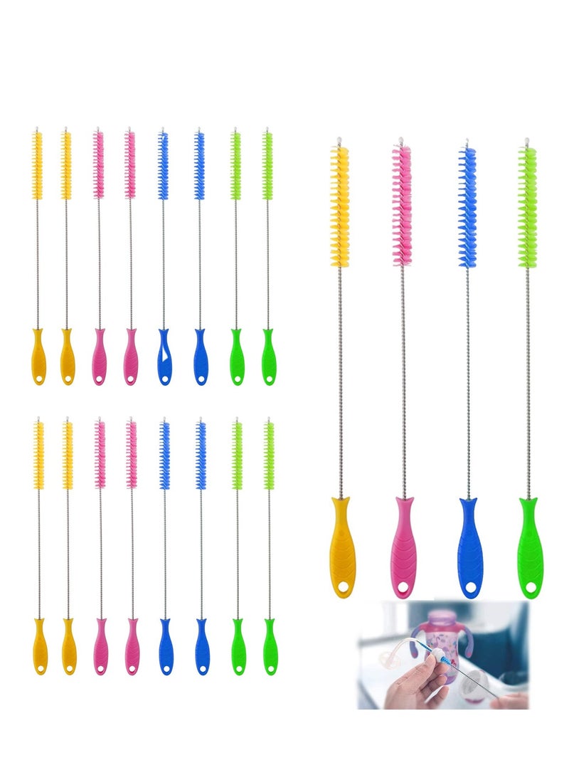 20pcs Bottle Brush, 10 Inch Straw Cleaner Straw Brush Pipe Cleaners, 4-Color Nylon Wire, Cleaning Brush Suitable for Baby Bottle Plug Holes Tubes Coffee Machine