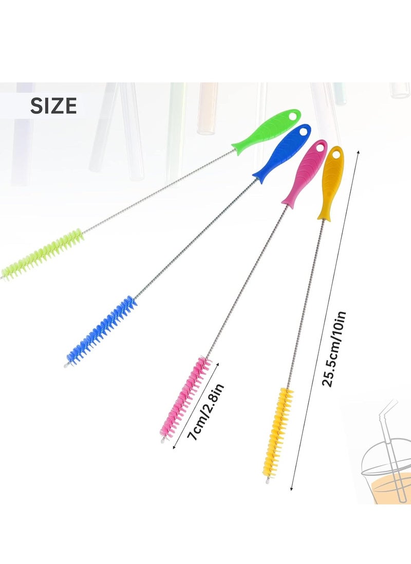 20pcs Bottle Brush, 10 Inch Straw Cleaner Straw Brush Pipe Cleaners, 4-Color Nylon Wire, Cleaning Brush Suitable for Baby Bottle Plug Holes Tubes Coffee Machine