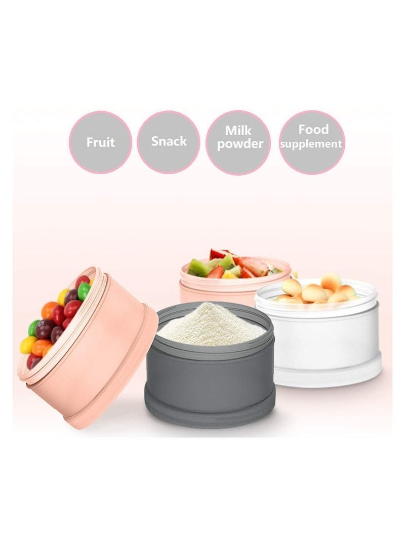 Formula Dispenser, Non-Spill Portable Stackable Baby Milk Powder Dispenser, Snack Storage Container, Bpa Free, 4 Layer, Formula to Food Container Set, Multi-color, No Powder Leakage.