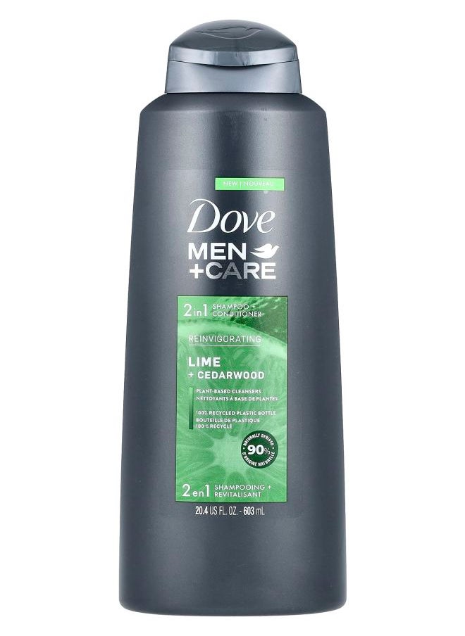 Men+Care 2 In 1 Shampoo + Conditioner Reinvigorating Lime + Cedarwood 20.4 fl oz (603 ml)