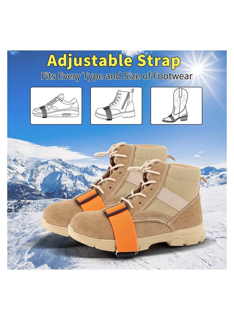 Shoes Grips, Anti Slip Winter Ice Grippers with Tungsten Nails, Silicone Non-Slip Shoe Covers, Walk Cleats Traction for Snow Ice Walking, Fishing, Winter Working, Outdoor Playing