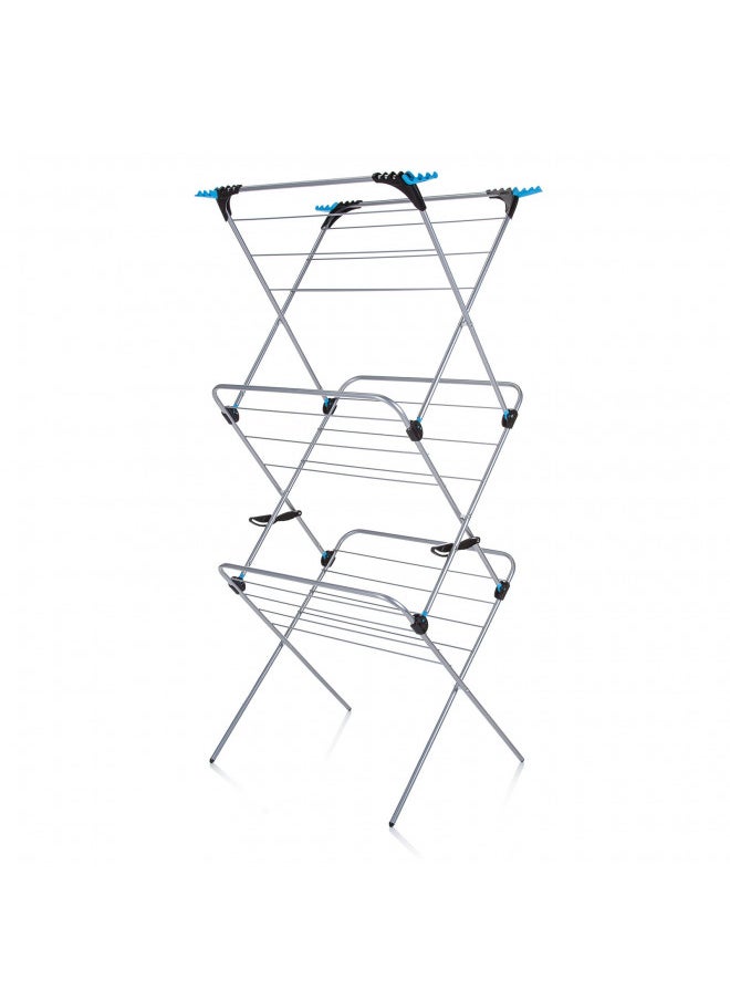 Minky Homecare 3 Tier Plus Drying Rack, 49', Silver