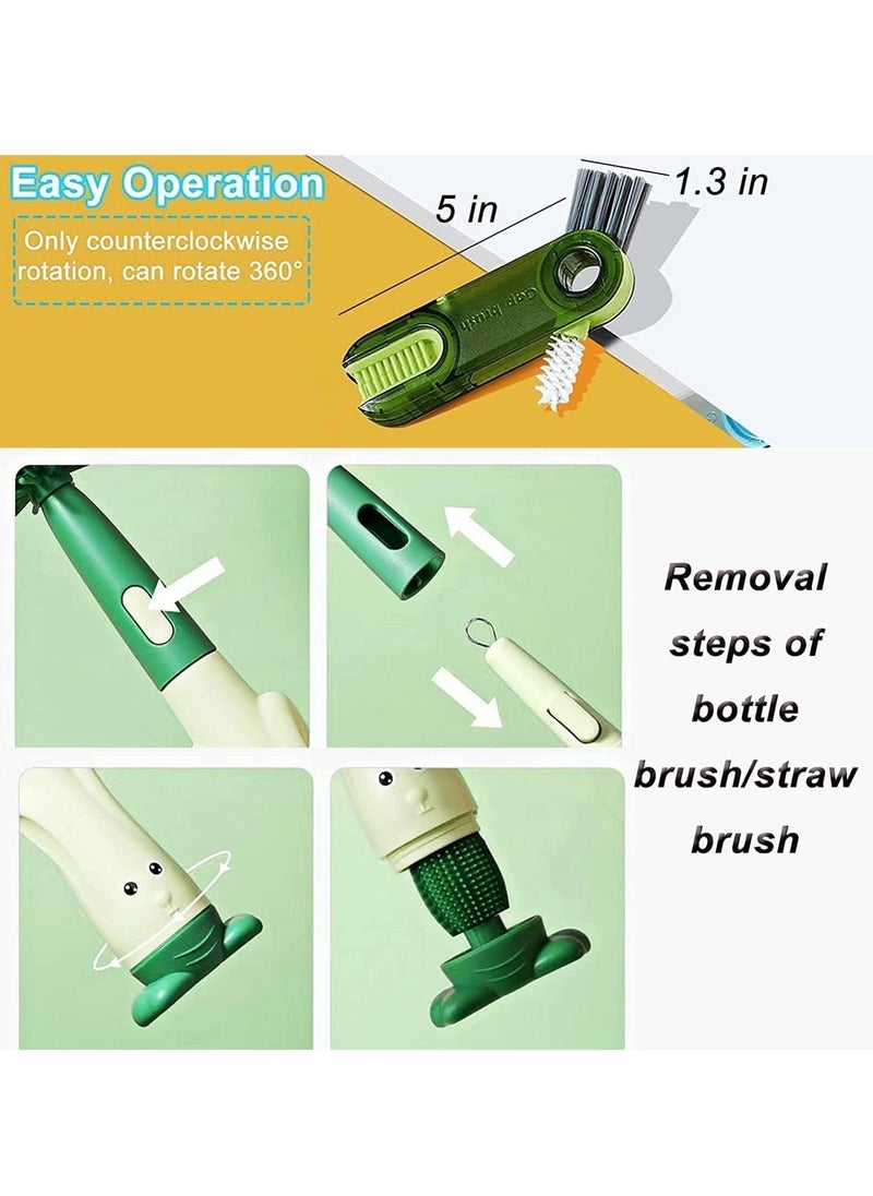 Silicone Baby Bottle Brush Nipple Cleaner 3 in 1 Multifunctional Cleaning Brush, Straw Brushes, Tiny Bottle Gap Cup Lid Crevice Detail Cleaning Brush U-Shaped Silicone Bottle, Portable 4 PCS