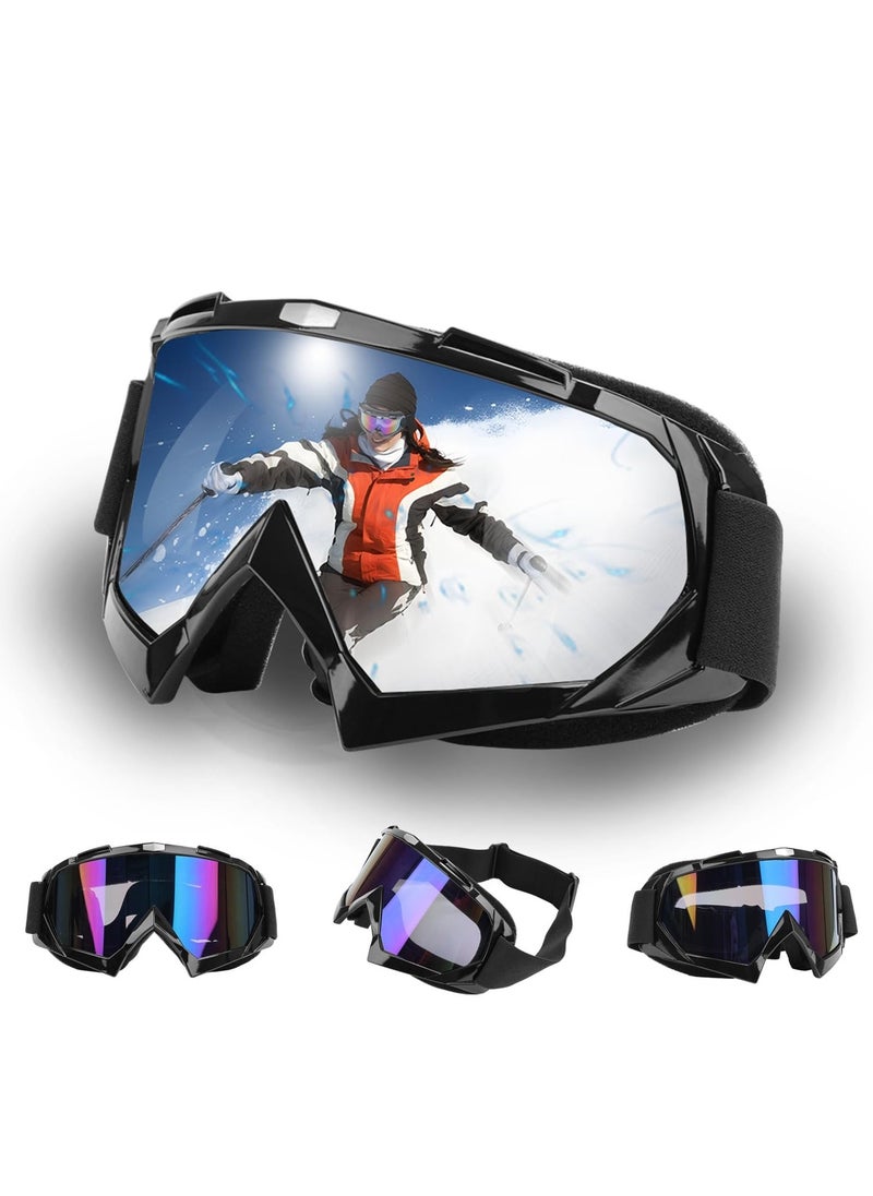 Ski Goggles, 100% UV Protection Anti-Fog Snowboard Goggles for Glasses Wearers Men Women Youth, OTG Ski Goggles Adults Suitable for Snowboarding Skiing Cycling Hiking