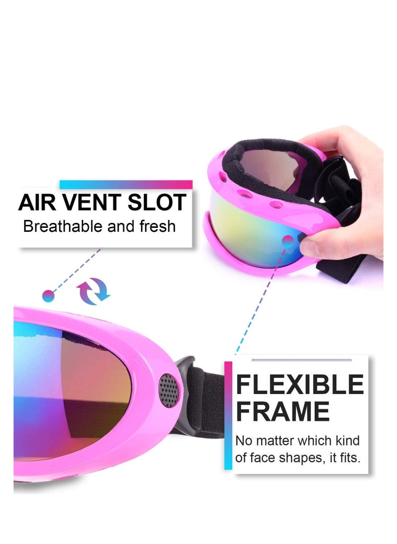 Ski Goggles Snowboard Goggles for Kids Boys Girls Youth Men Women with UV 400 Protection Wind Resistance Anti-Glare Lenses New Edition Pack of 2