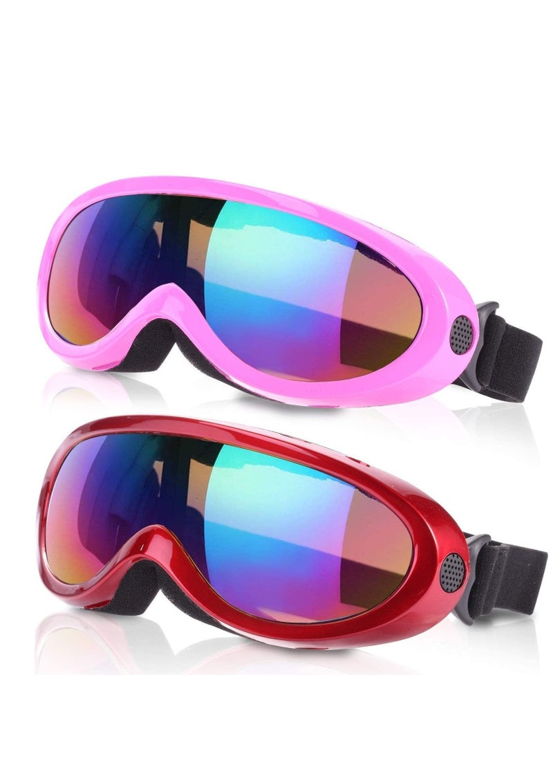 Ski Goggles Snowboard Goggles for Kids Boys Girls Youth Men Women with UV 400 Protection Wind Resistance Anti-Glare Lenses New Edition Pack of 2