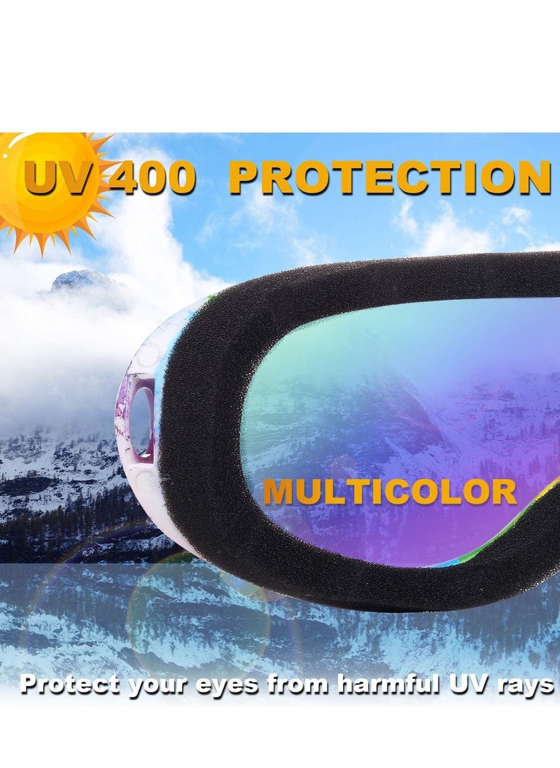 Ski Goggles Snowboard Goggles for Kids Boys Girls Youth Men Women with UV 400 Protection Wind Resistance Anti-Glare Lenses New Edition Pack of 2