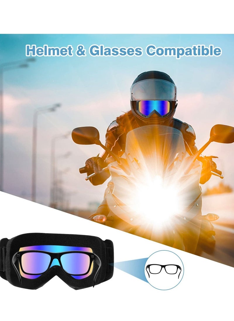 Dirt Bike Goggles Motorcycle ATV Riding Ski Windproof Glasses Racing Helmet for Adults Men Women Youth Kids 2 Pack