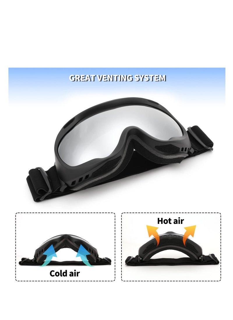 Sports Ski Goggles, Snowboard Anti-Fog Mirrored Snow Goggles OTG UV Protection Foam Anti-Scratch Dustproof for Women Men Youth