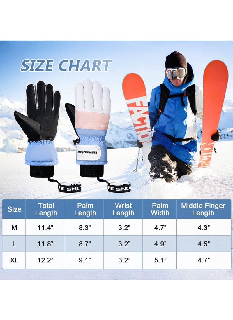 Ski Gloves, Winter Gloves Snow Gloves for Cold Weather Snowboard Gloves Waterproof Thermal Gloves Touchscreen