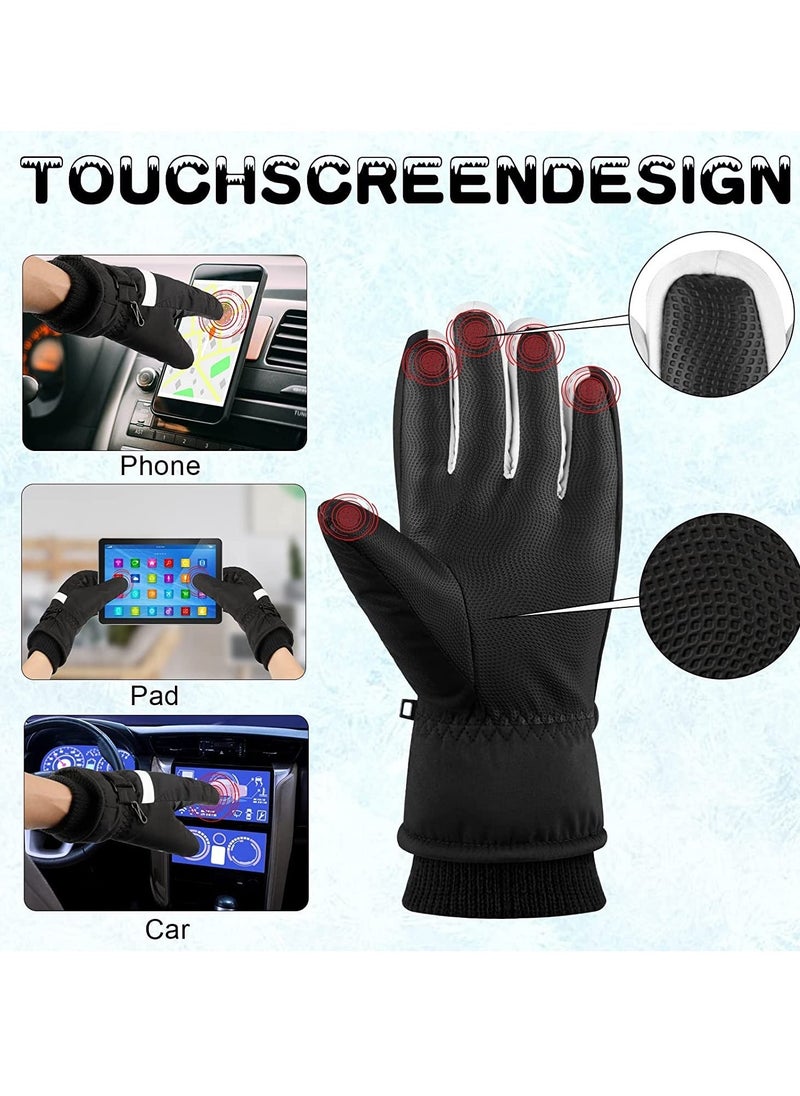 Snow Ski Gloves Waterproof, Ski Gloves Women -30°F Waterproof Winter Gloves Touchscreen Snow Gloves Women Men Warm Windproof Snowboard Gloves for Cold Weather (L)