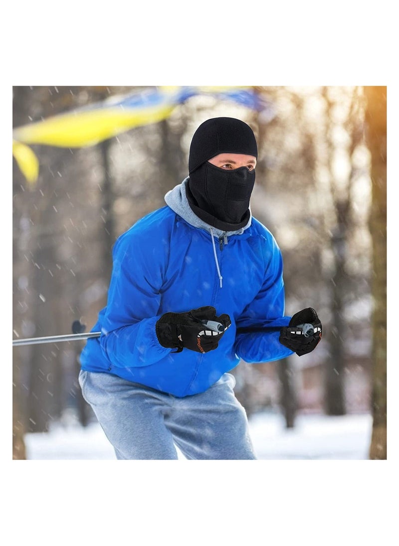 Balaclava Ski Mask Bicycle Motorcycle Balaclava Windproof Bike Face Masks Warm Breathable Balaclavas Winter Fleece Neck Warmer with Anti-Slip Thermal Gloves for Cycling Hiking Outdoor Unisex