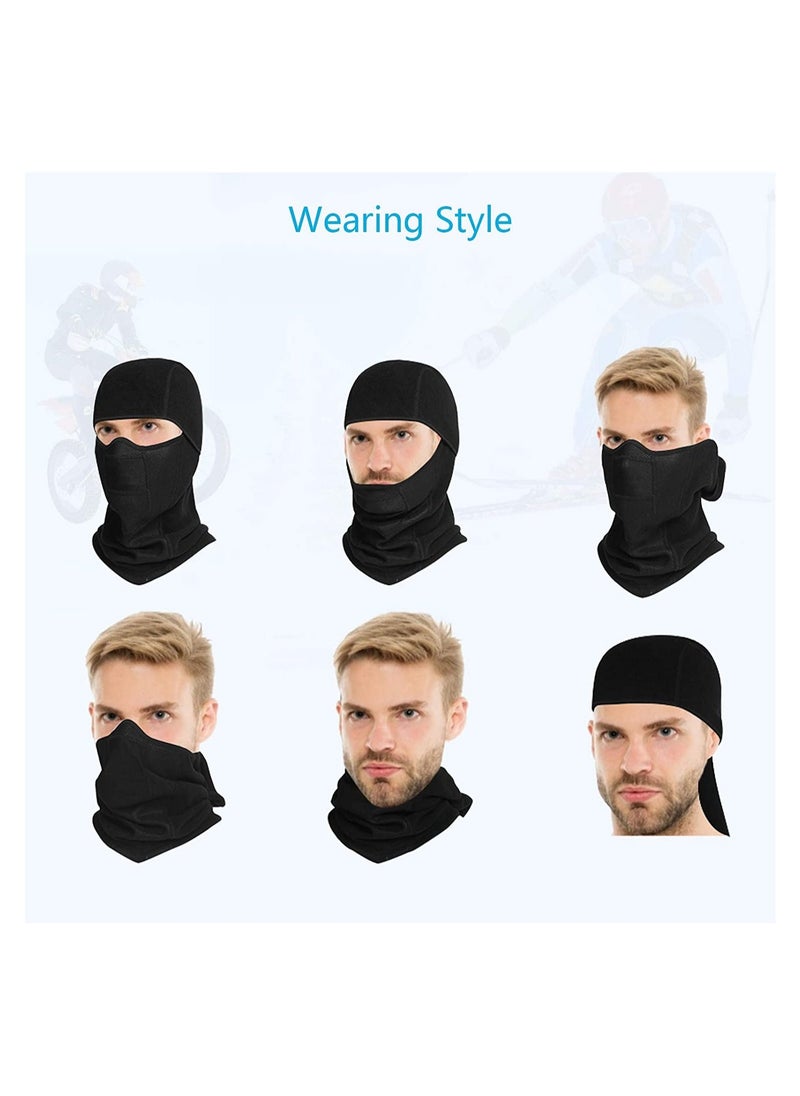 Balaclava Ski Mask Bicycle Motorcycle Balaclava Windproof Bike Face Masks Warm Breathable Balaclavas Winter Fleece Neck Warmer with Anti-Slip Thermal Gloves for Cycling Hiking Outdoor Unisex